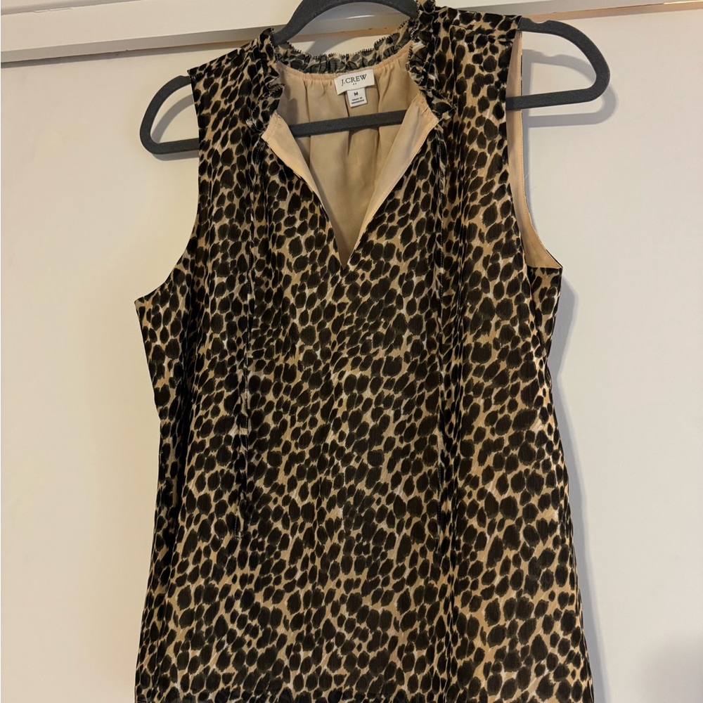 J.Crew Factory Leopard Print Sleeveless Blouse Women's Medium